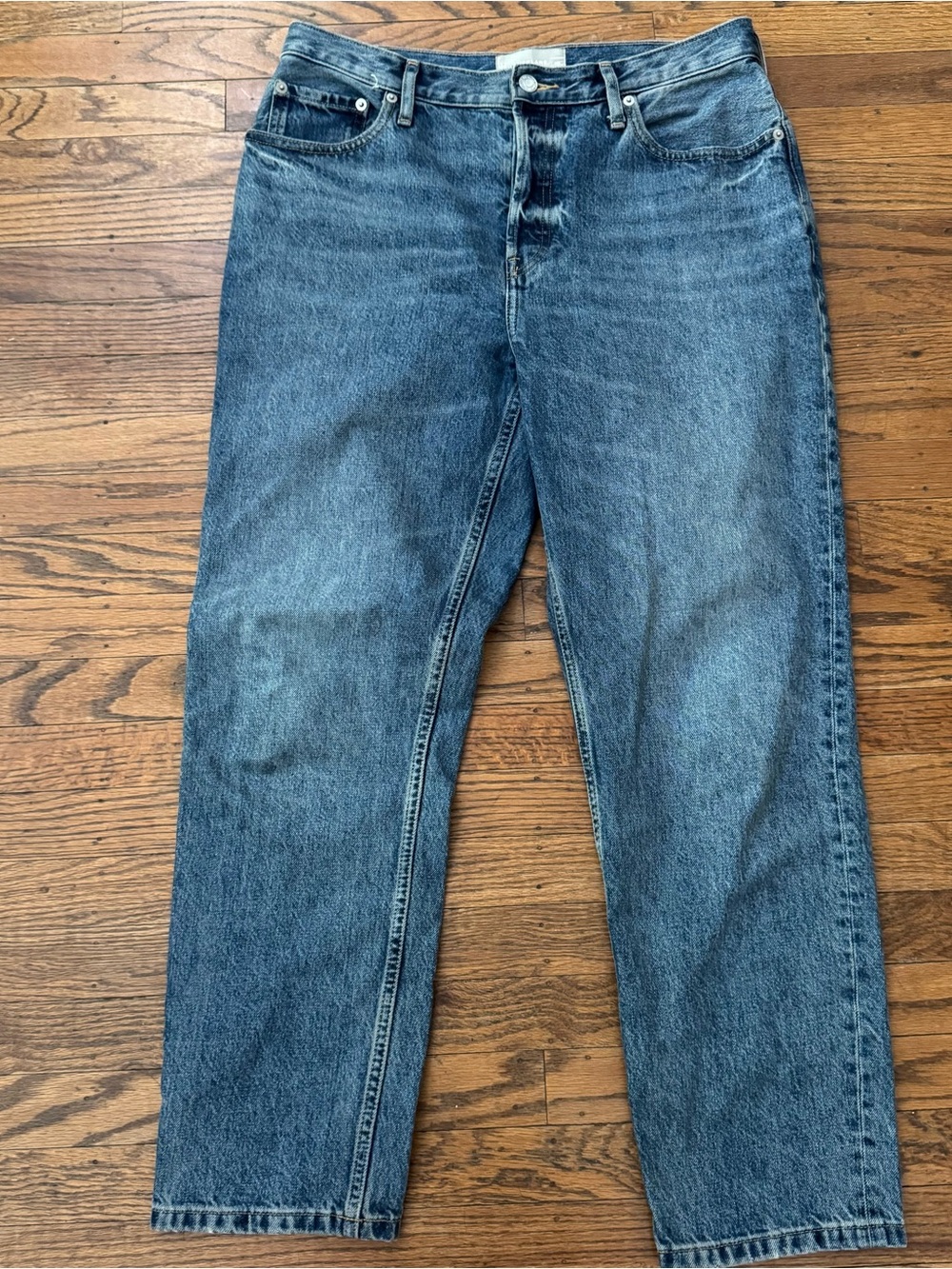 Everlane Vintage Mid Blue Straight-Leg Denim 90’s Cheeky Jeans 30 EUC